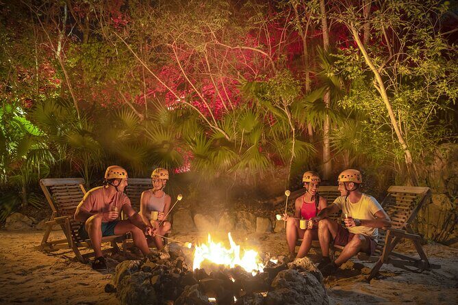 Xplor Fuego with Buffet Style Dinner and transportation - Underworld choice: cave rafting and underground river swimming