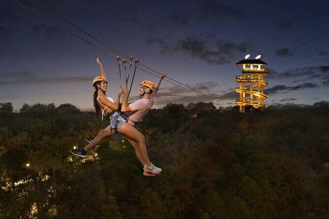 Xplor Fuego with Buffet Style Dinner and transportation - Amphibious vehicles over jungle terrain at torchlight